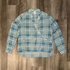 Cabi Windowpane Faux Wrap Blouse - Medium